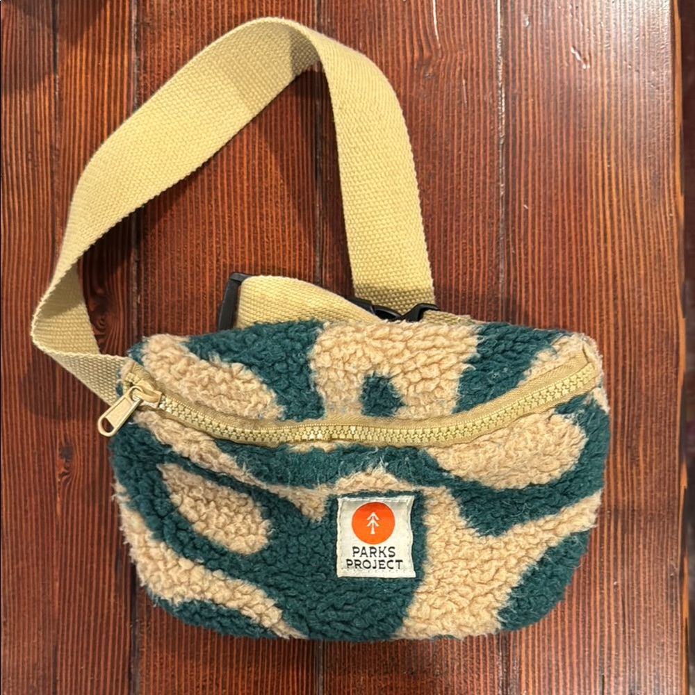 Parks Project Green and Tan Fleece Waist Bag